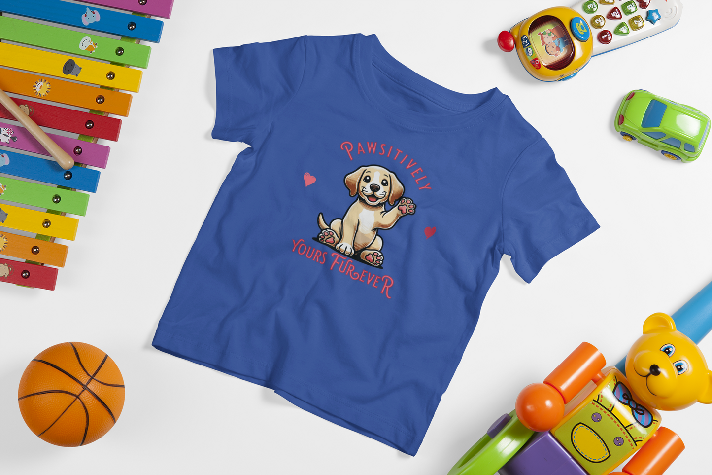 PAWSitively Yours FURever Golden Retriever Cartoon Youth Tee