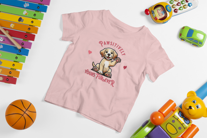 PAWSitively Yours FURever Golden Retriever Cartoon Youth Tee