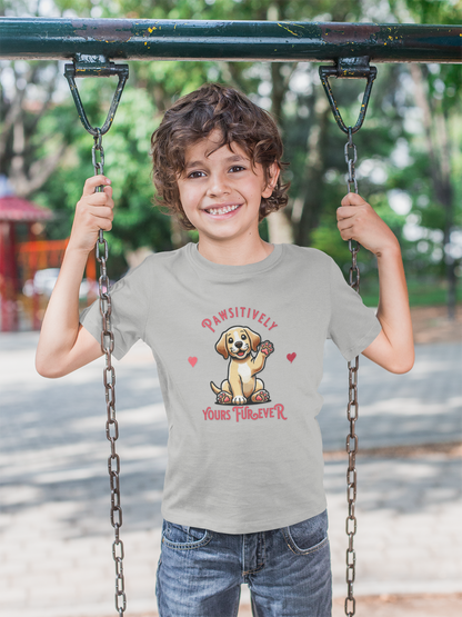 PAWSitively Yours FURever Golden Retriever Cartoon Youth Tee