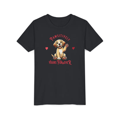 PAWSitively Yours FURever Golden Retriever Cartoon Youth Tee